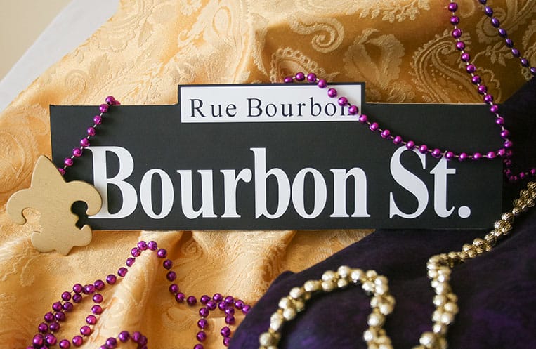 DIY Bourbon St. Sign for Mardi Gras Decoration