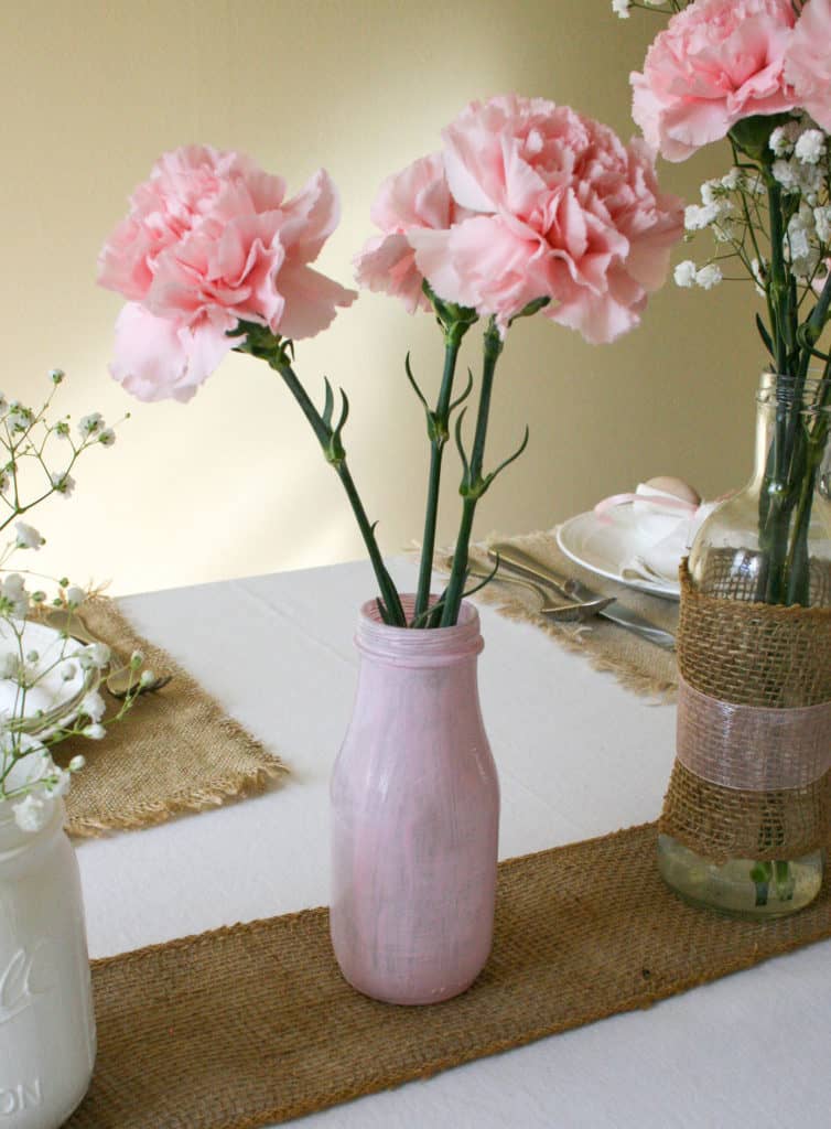 DIY Pink painted vase