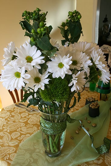 White and green flower bunch
