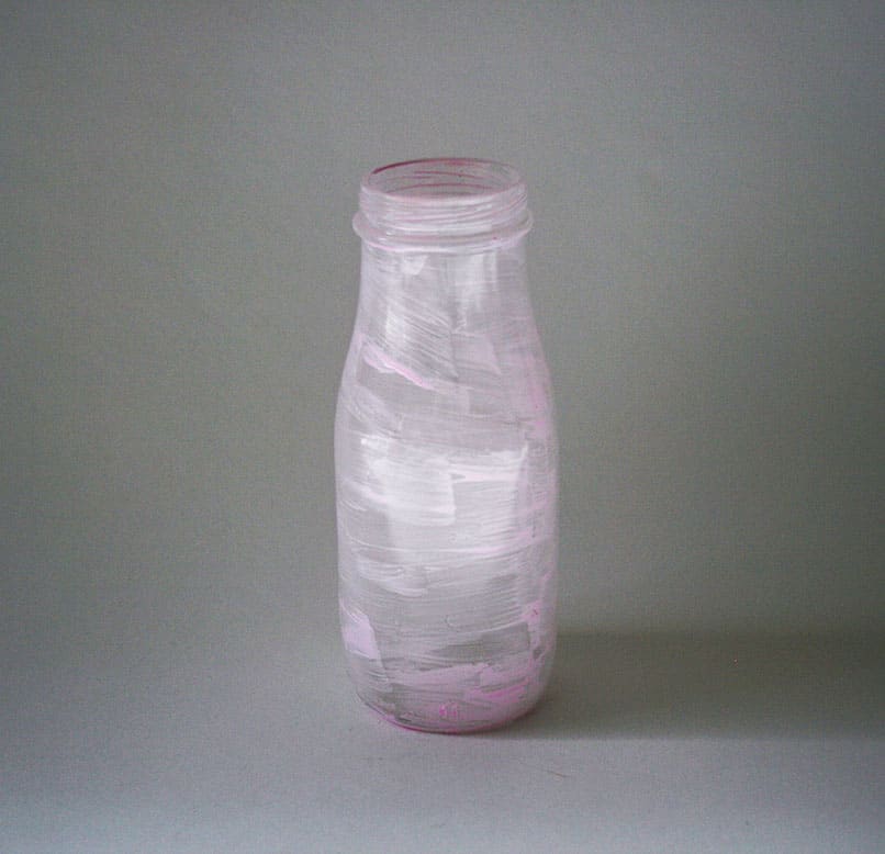Pink pained vase - 1st coat