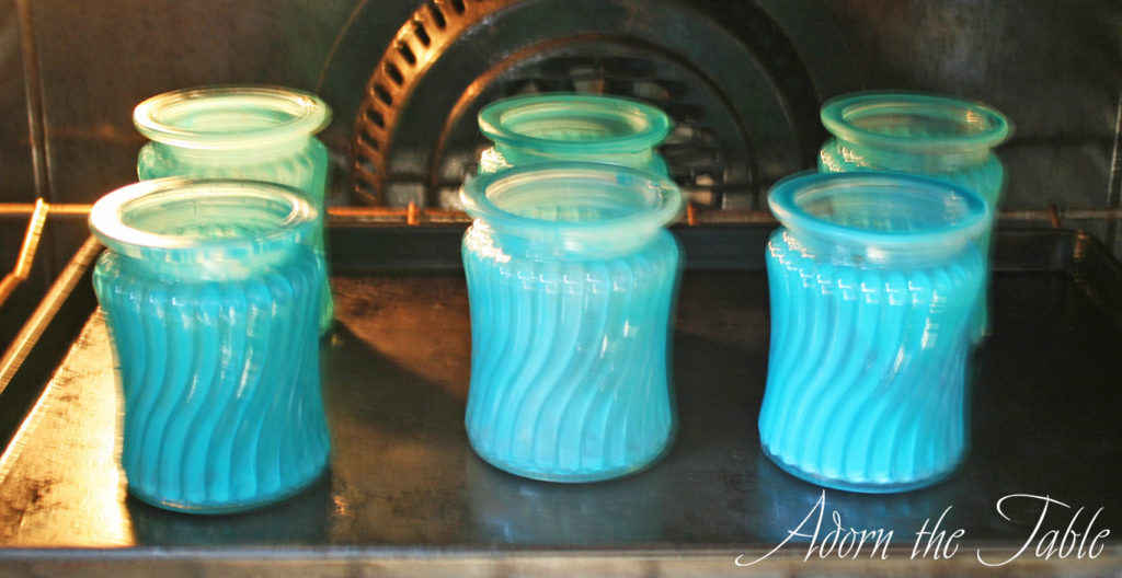 Permanently tinted vases in oven
