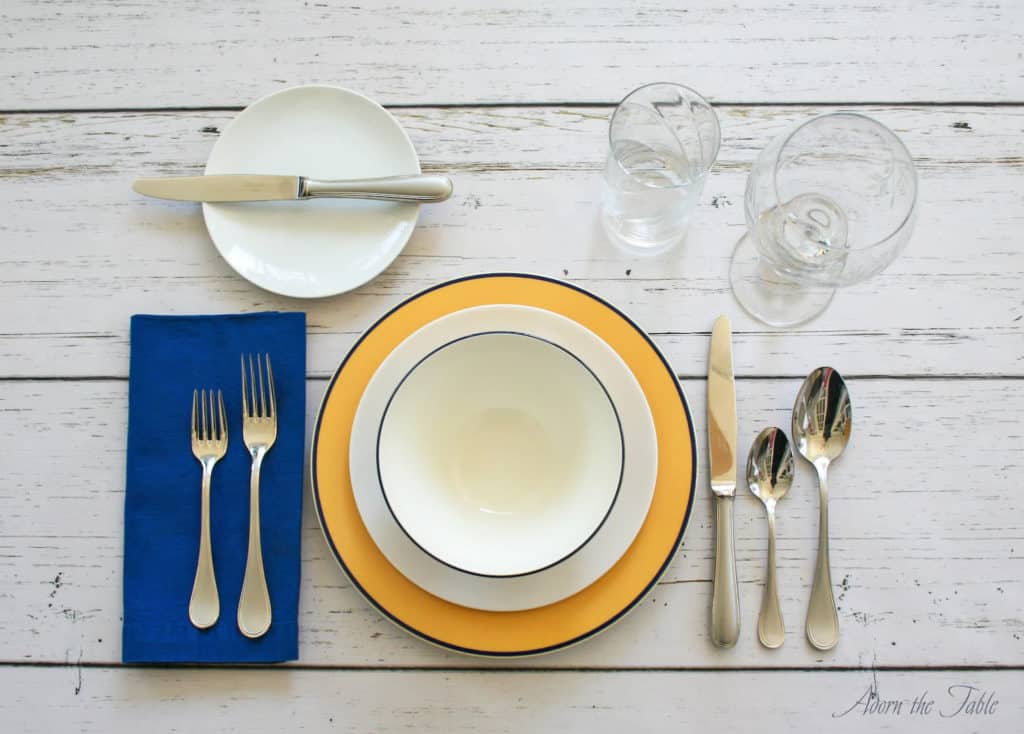 Table setting example for casual meal
