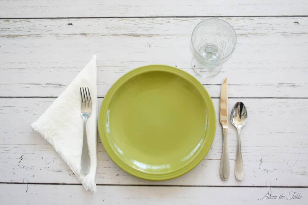 Table setting example for everyday meal
