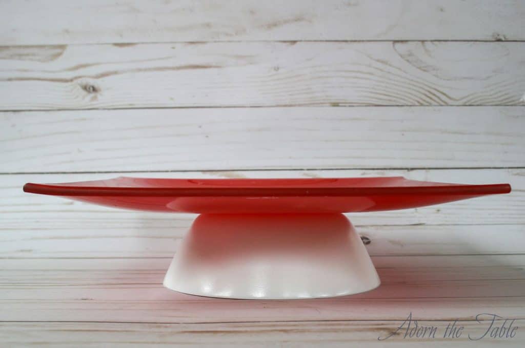 Graduation-Cap-Cake-Stand-red-plate-white-bowl 