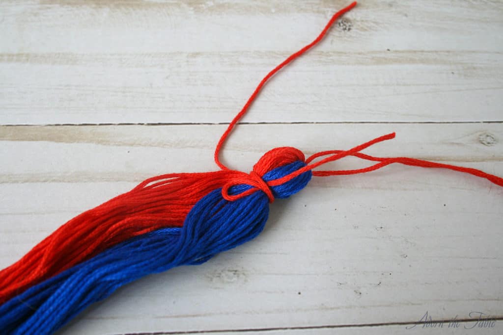 Graduation tassel-loop and winding embroidery floss