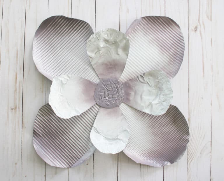 DIY Foil Cookie Sheet Flowers ~ A Great Centerpiece