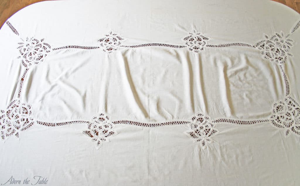 White lace tablecloth
