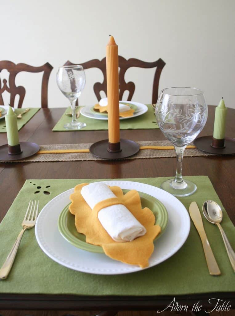 Place setting for Fall tablescape. 