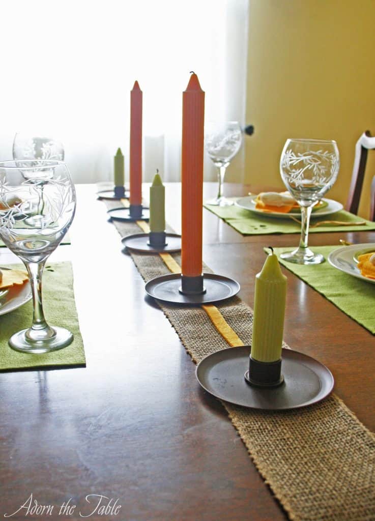 Fall-Table setting-row-of-candles