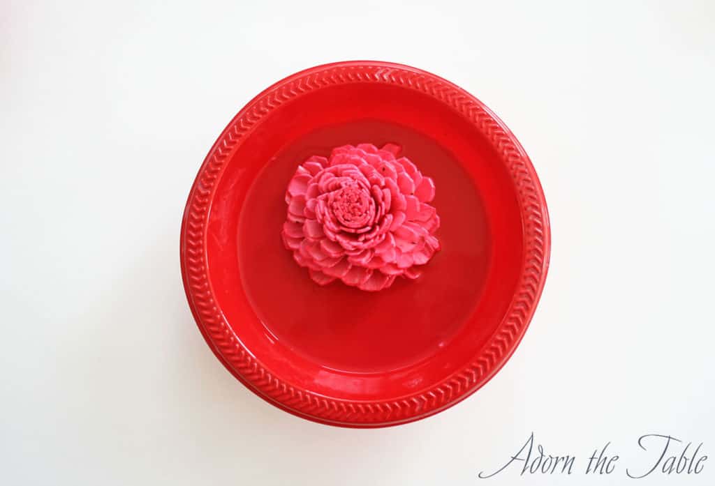 Sola wood flower painted red