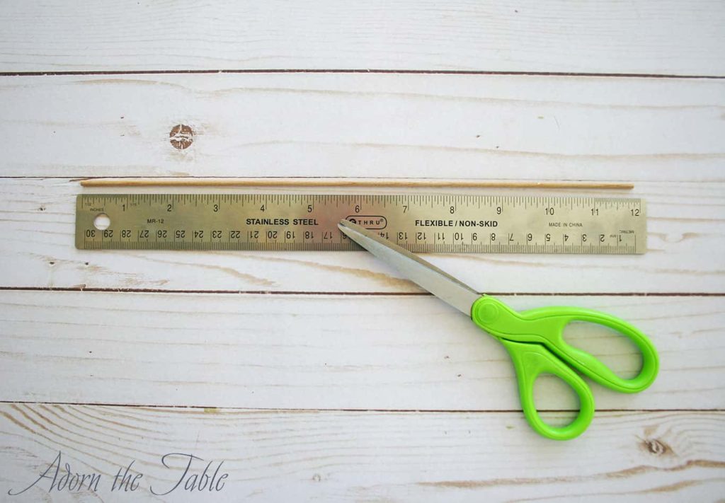 Wooden dowel and ruler for diy witch broom