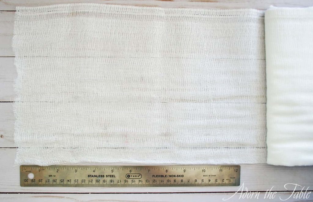 Ruler and cheesecloth for diy cheesecloth ghost