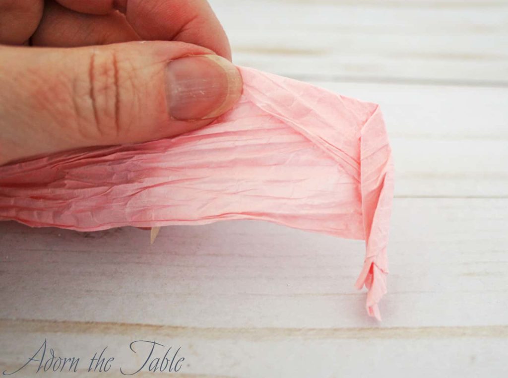 Pink twisted paper cord 3rd fold