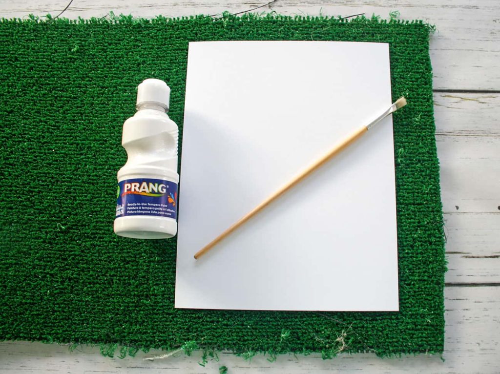 Prep to paint lines for diy football field table runner