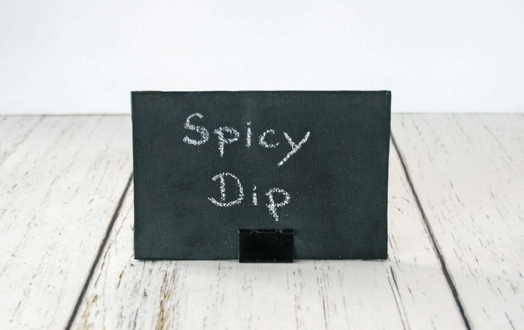 Reusable chalkboard sign with binder clip