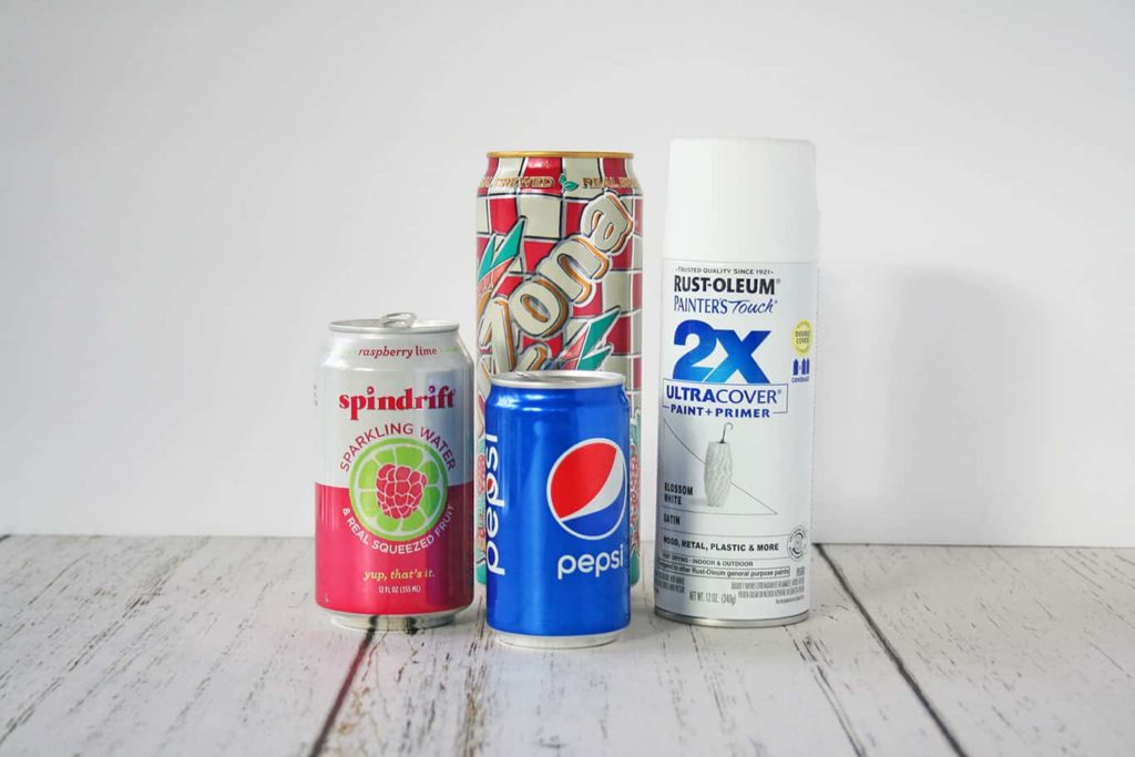 Supplies for diy soda can vases