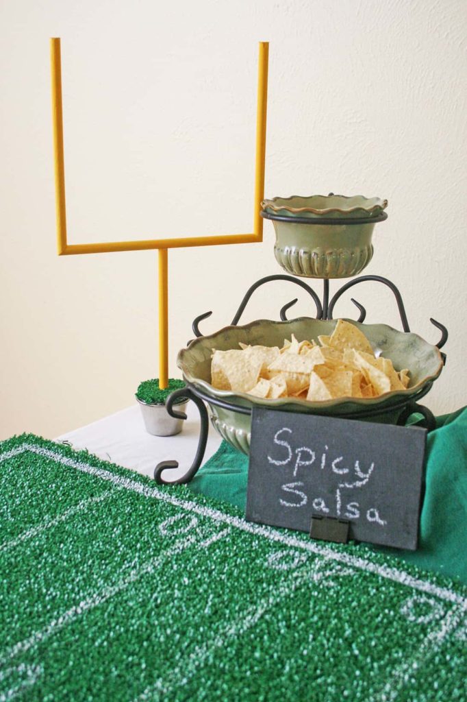 Reusable chalkboard sign on buffet table