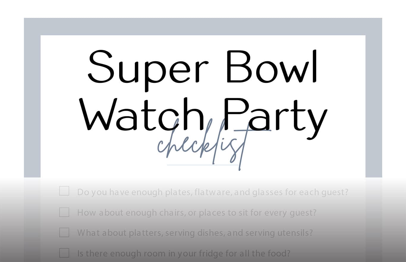 Super Bowl party on a budget sheet
