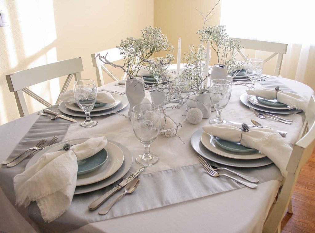 Angled view of tablescape
