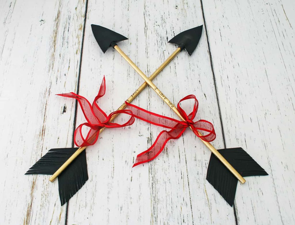 Two DIY Cupid's arrows