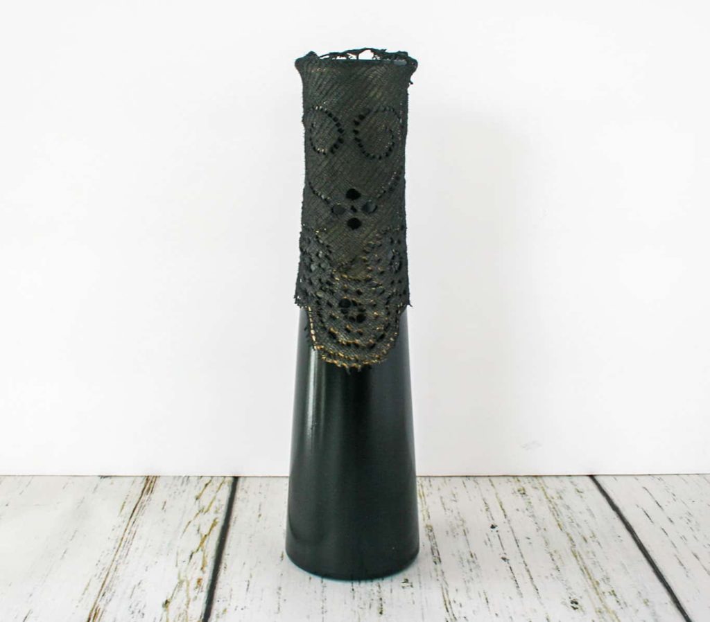 Vase spray painted black