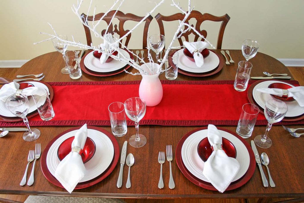 Wine glasses added to make elegant table setting