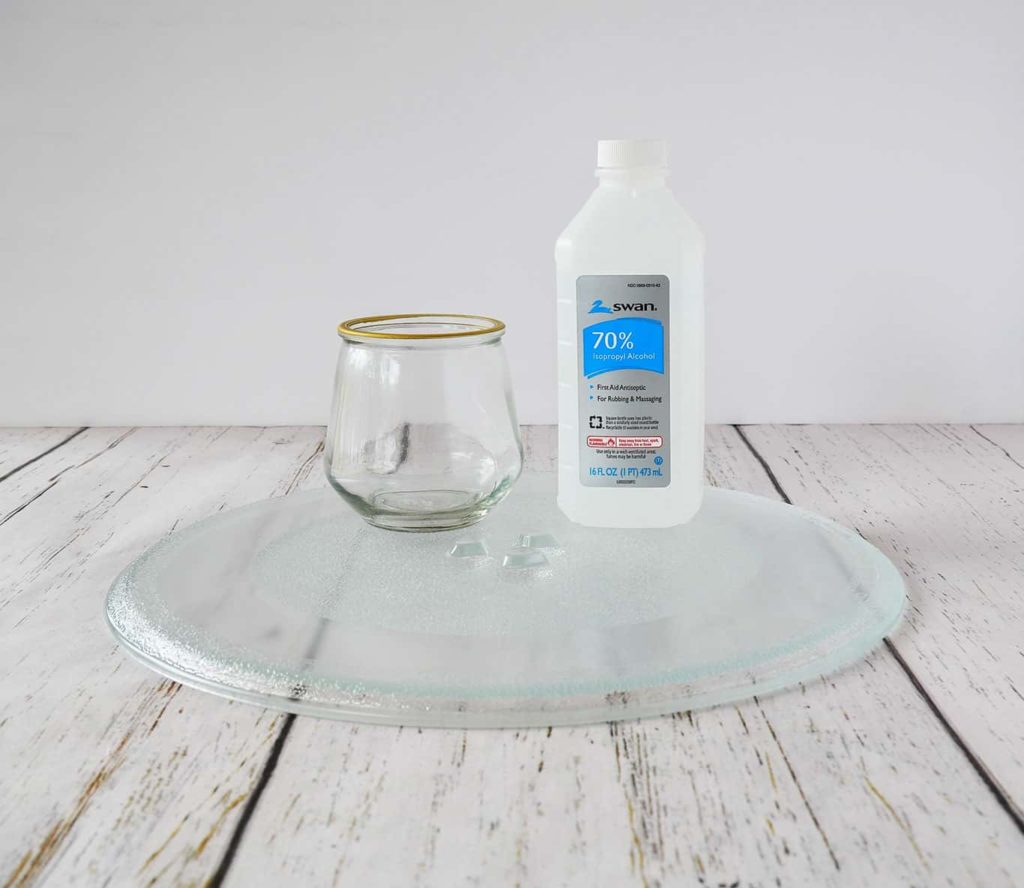Rubbing alcohol for Simple Glass Cake Stand DIY project