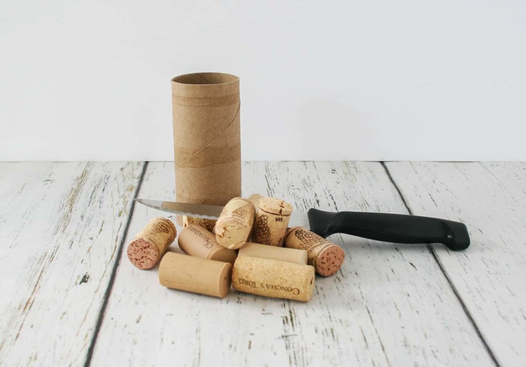 Supplies for easy diy wine cork napkin rings