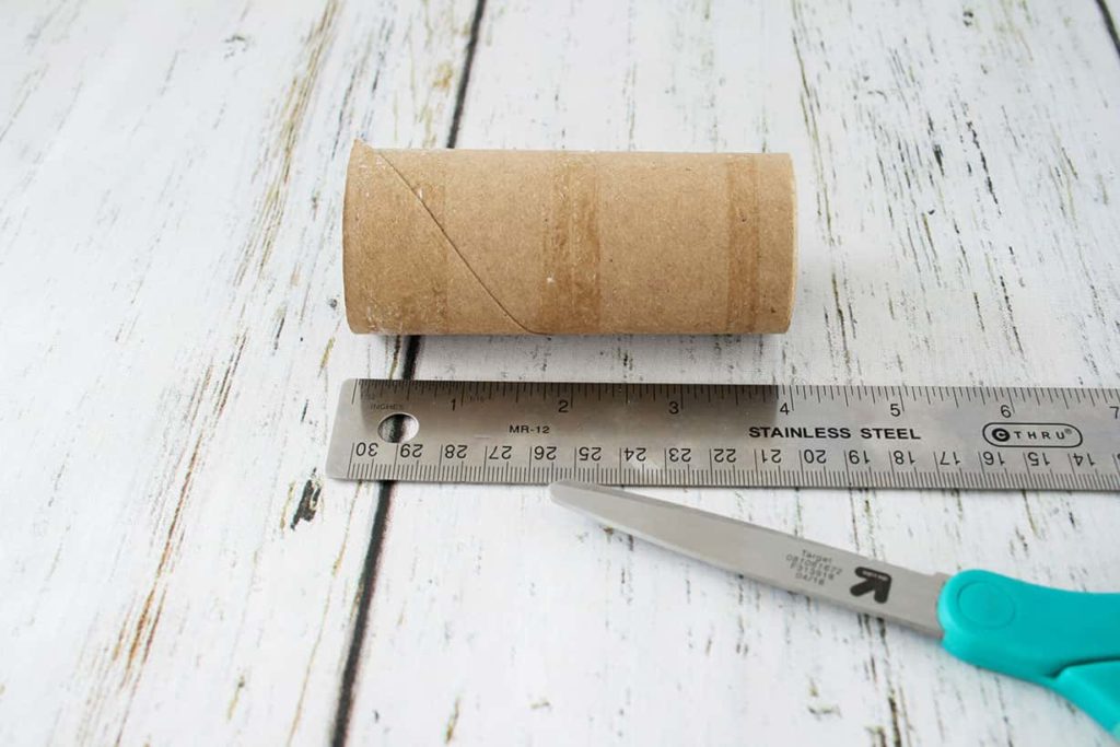 Ruler measuring toilet paper roll