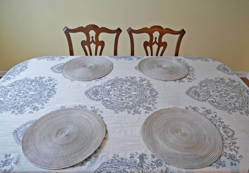 Placemat added to tablecloth