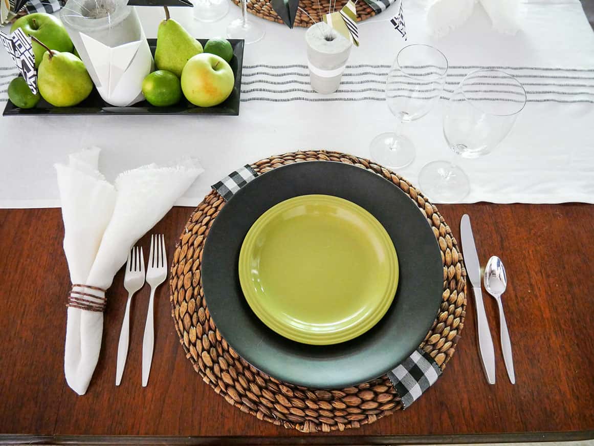 Father's day table setting with napkin added