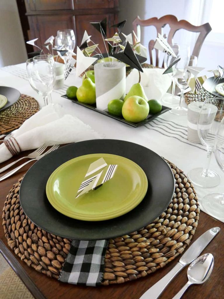 Angled view of Father's Day table setting