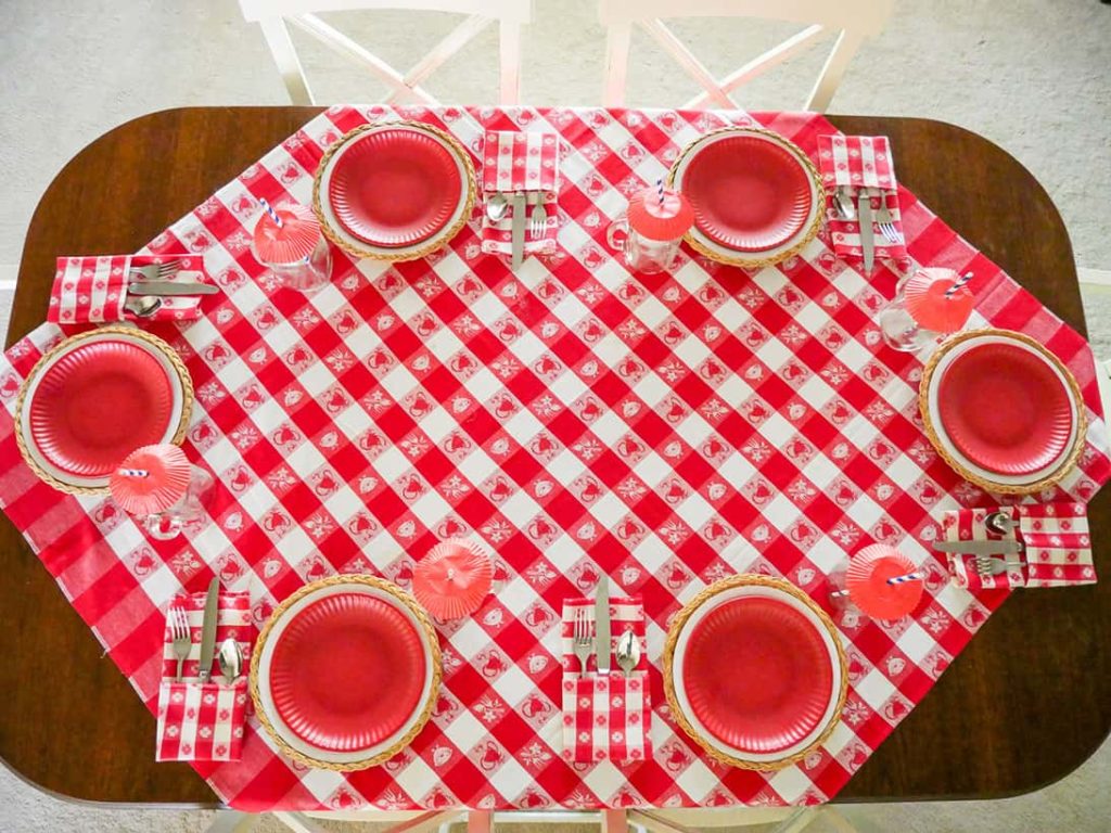 Memorial Day table setting with place settings
