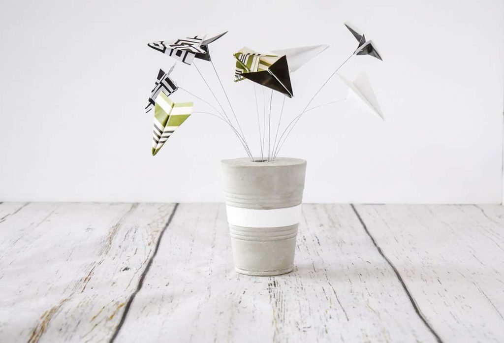 DIY paper airplane bouquet