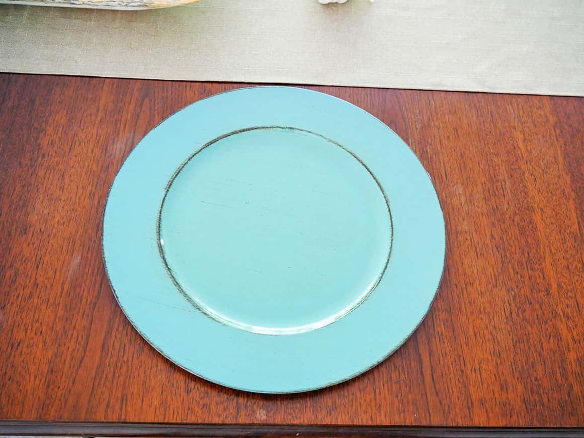 Teal charger plate