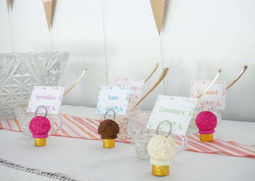 Ice cream cone place card holders