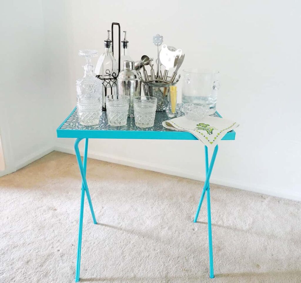 Simple TV Tray Table Upcycle DIY