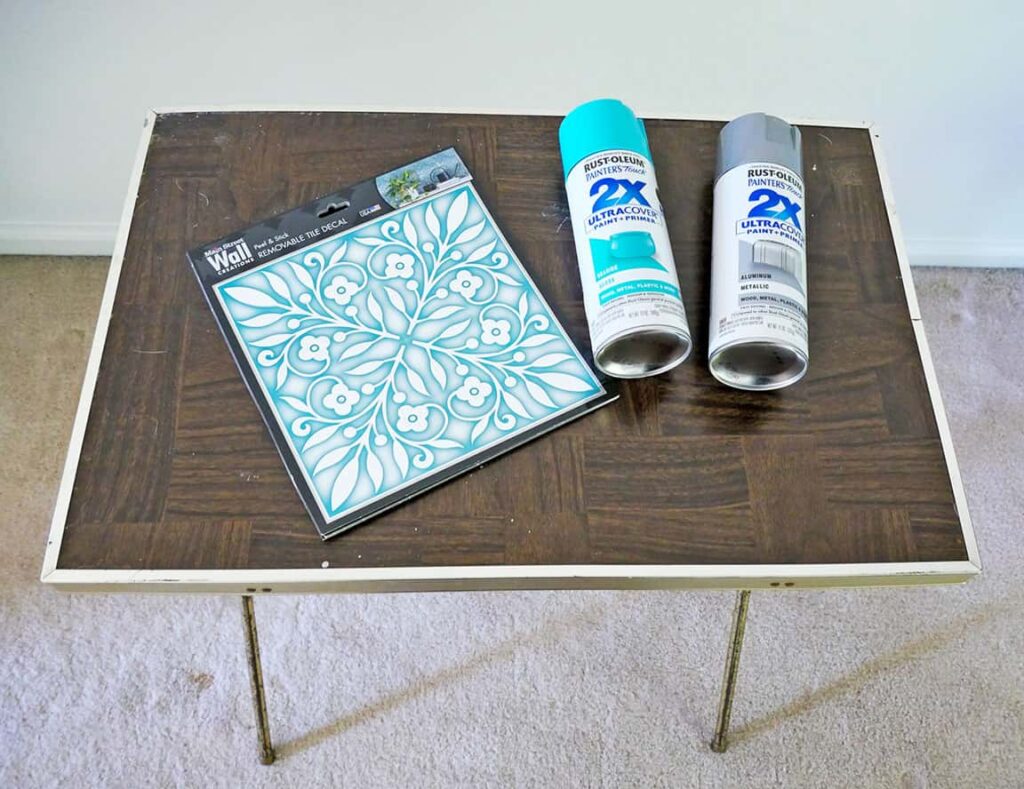 Simple TV Tray Table Upcycle DIY supplies