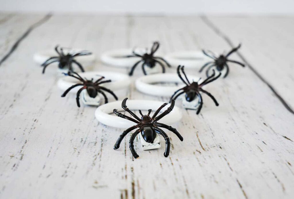 DIY Spider napkin rings set of 6