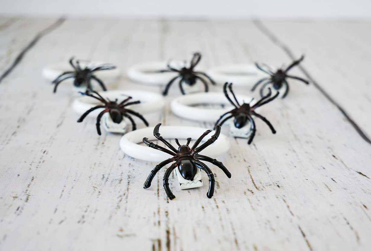 DIY Spider napkin rings set of 6