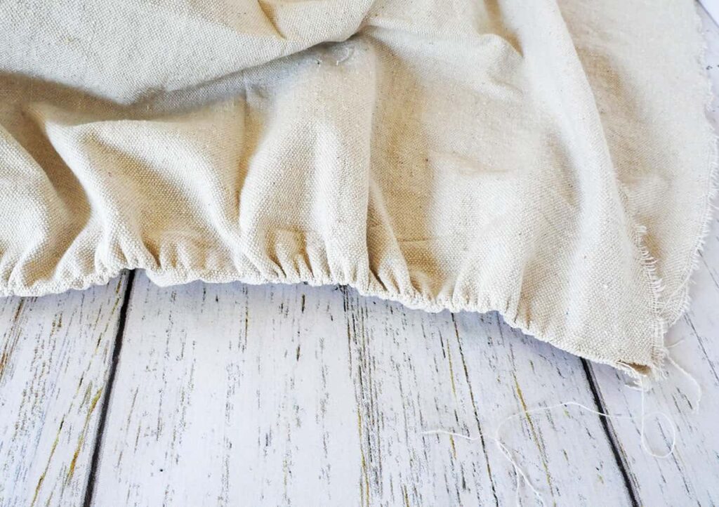 drop cloth to tablecloth DIY creasing