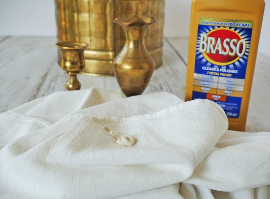 Brasso on soft cloth