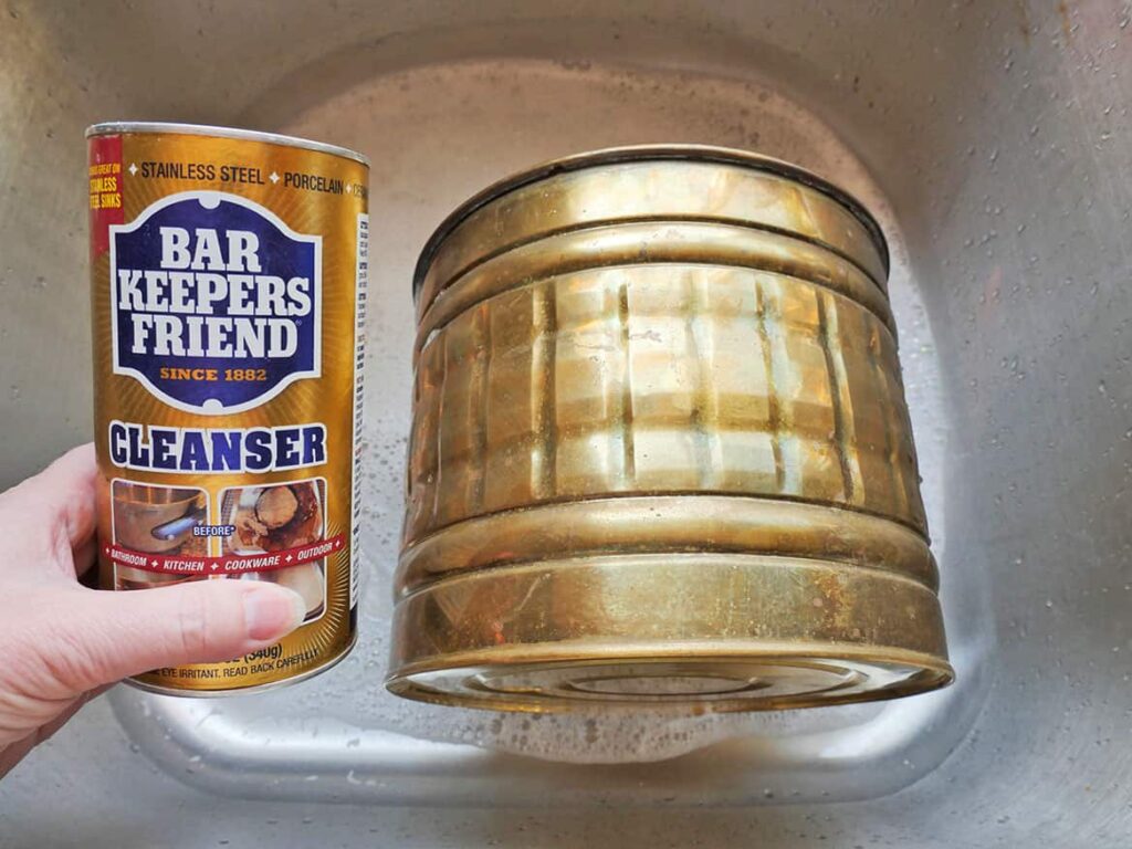 Clean brass with Bar Keepers Friend