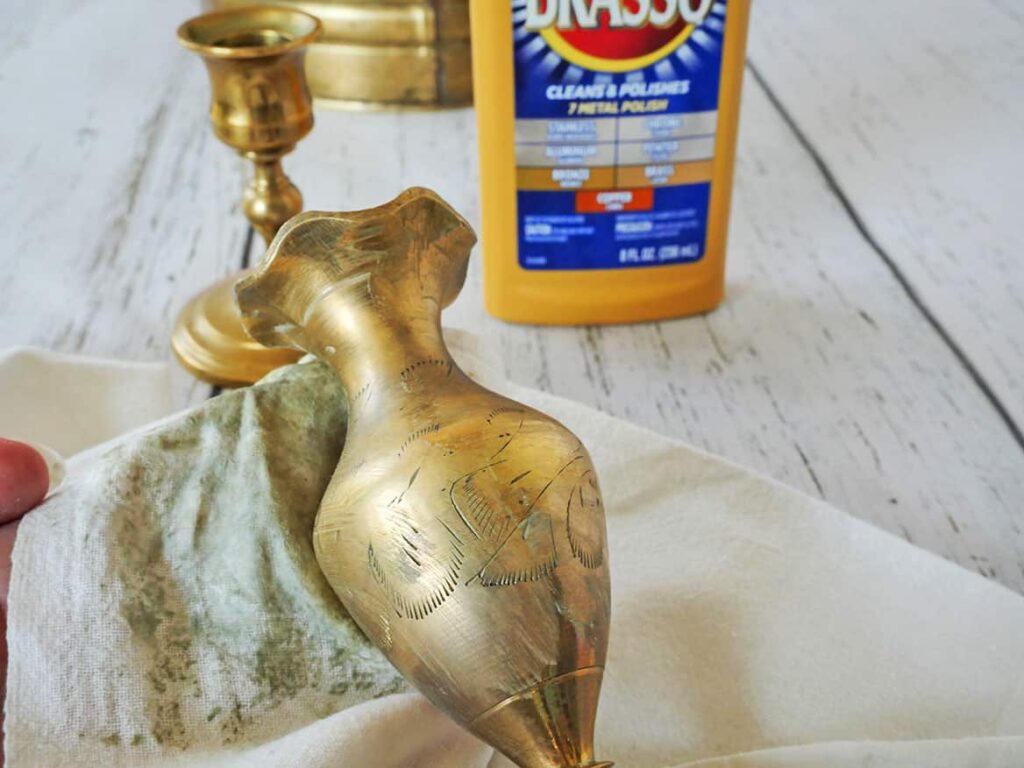 Rubbing Brasso on brass item
