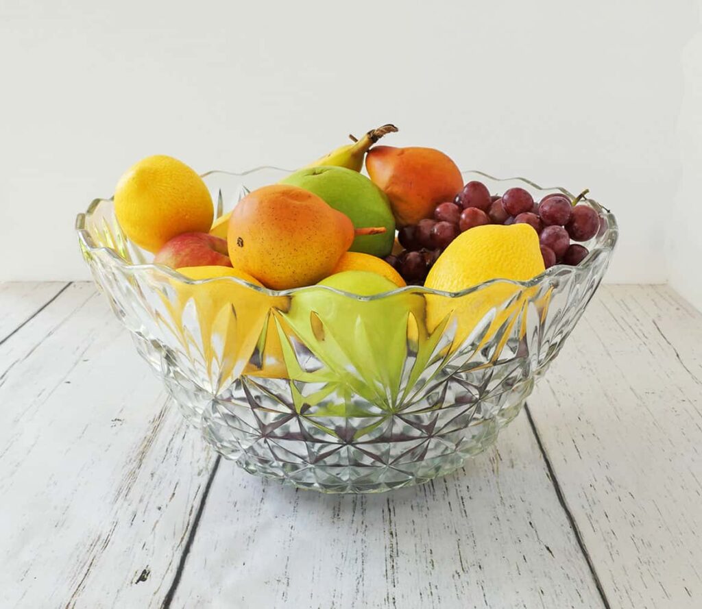 Unique ideas for using a punch bowl as a fruit bowl