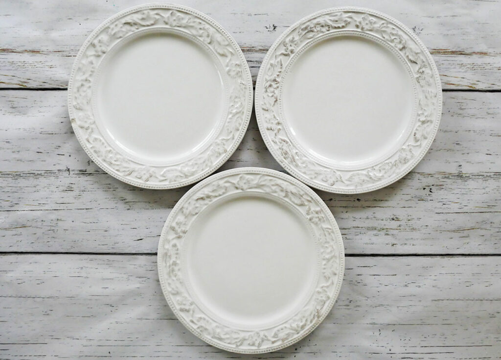 3 plates with black marks removed