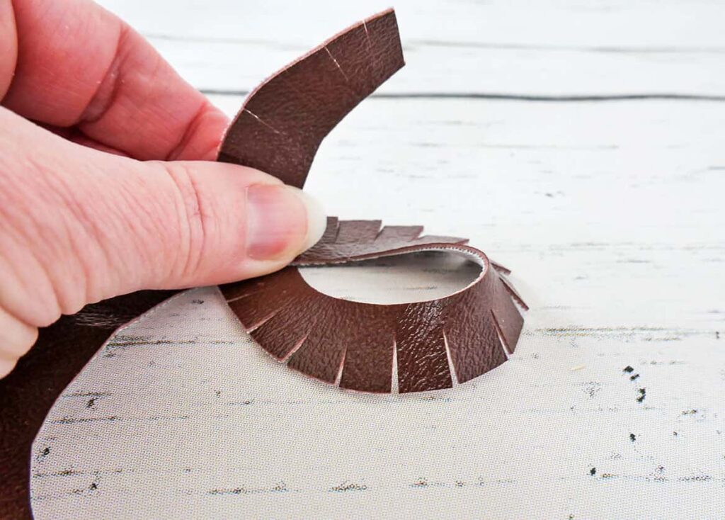 Rings for DIY Acorn Decor cut into fringe