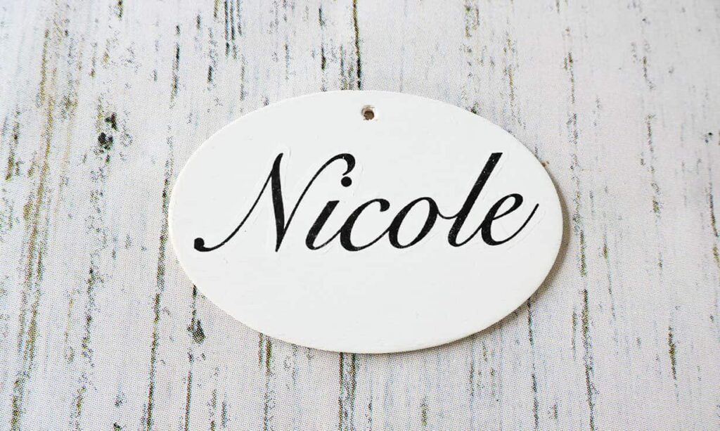 Name transfered on DIY Enamel Place Card