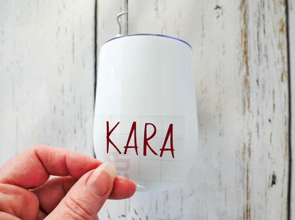 Transferring name to personalized cup
