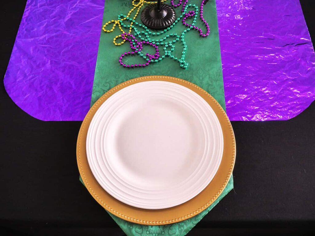White plate added to place setting